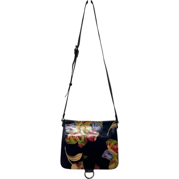 Patricia Nash Ilina Navy Floral Leather Flap Crossbody - Picture 4 of 16
